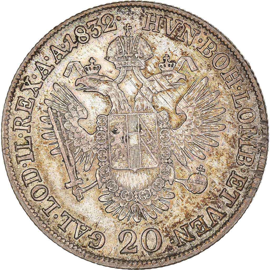 Moneta, Austria, Franz II (I), 20 Kreuzer, 1832, Vienna, BB, Argento, KM:2147