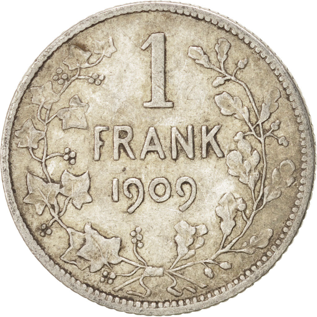 Moneta, Belgio, Franc, 1909, MB, Argento, KM:57.1