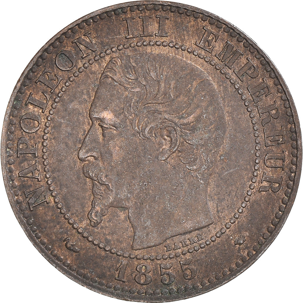 Moeda, França, Napoleon III, Napoléon III, 2 Centimes, 1855, Marseille