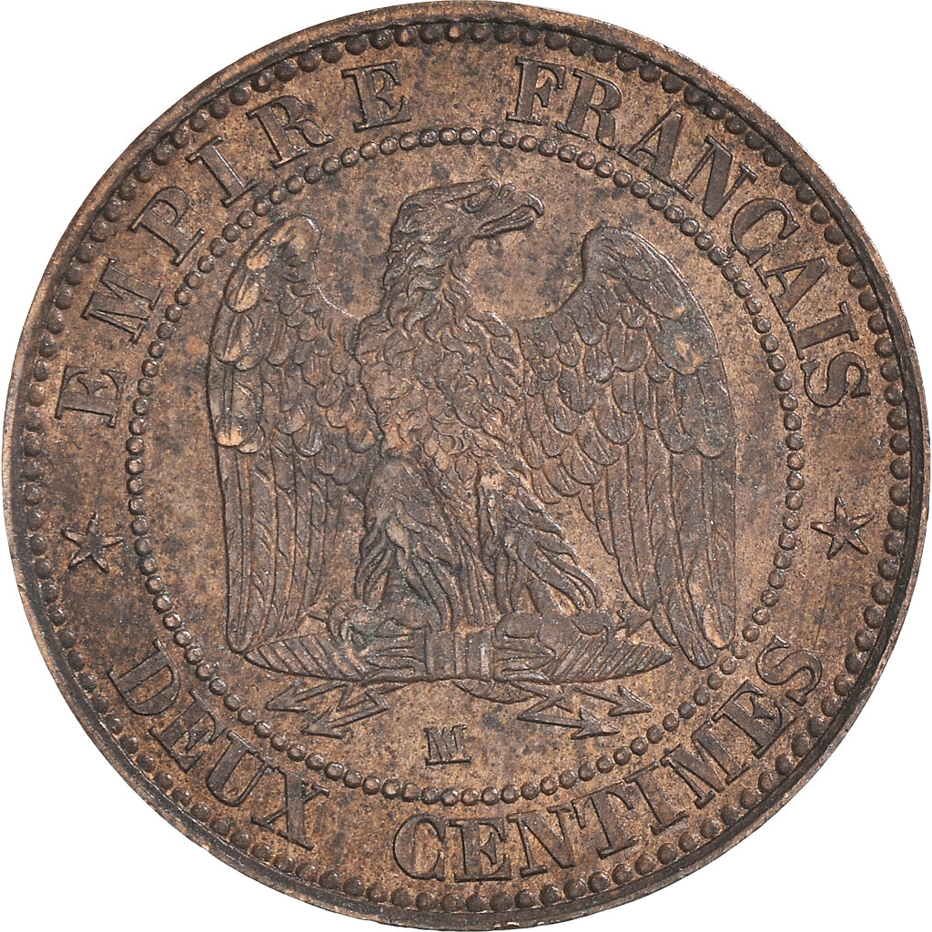 Moeda, França, Napoleon III, Napoléon III, 2 Centimes, 1855, Marseille