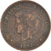 Moneta, Francia, Cérès, 5 Centimes, 1897, Paris, MB, Bronzo, KM:821.1