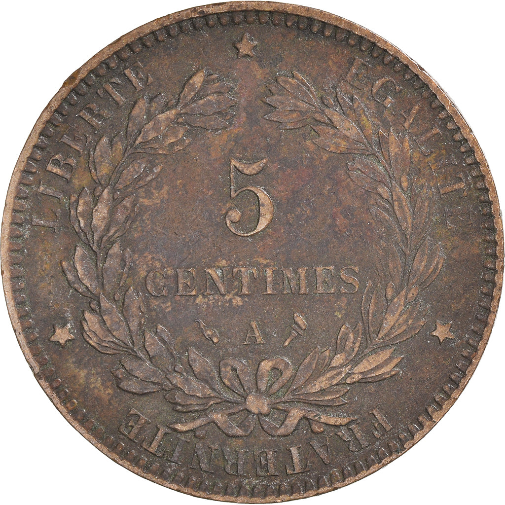 Moneta, Francia, Cérès, 5 Centimes, 1897, Paris, MB, Bronzo, KM:821.1