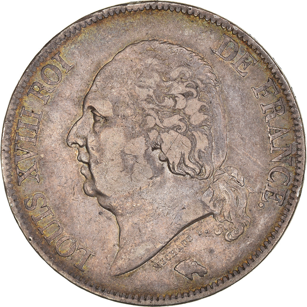 Coin, France, Louis XVIII, Louis XVIII, 5 Francs, 1822, Paris, VF(30-35)