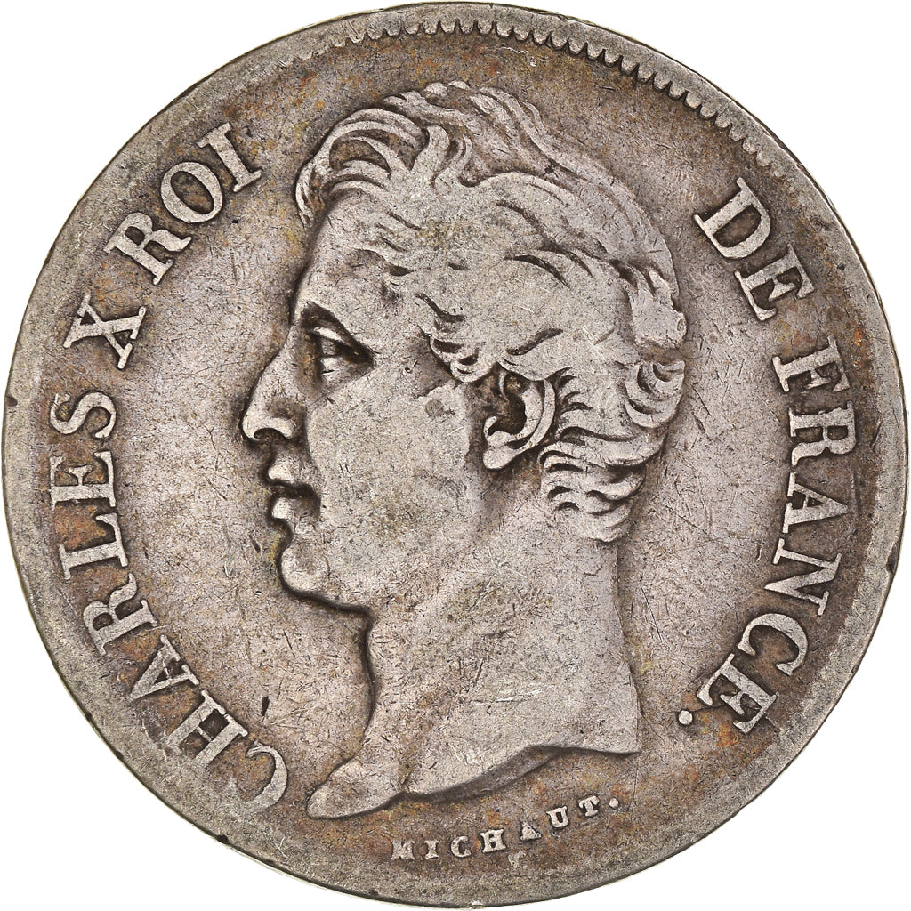 Münze, Frankreich, Charles X, 5 Francs, 1827, Toulouse, S+, Silber, KM:728.9