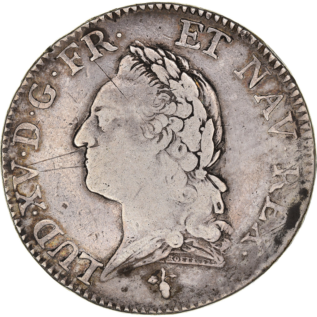 Moneta, Francia, Louis XV, Écu à la vieille tête, Ecu, 1773, La Rochelle