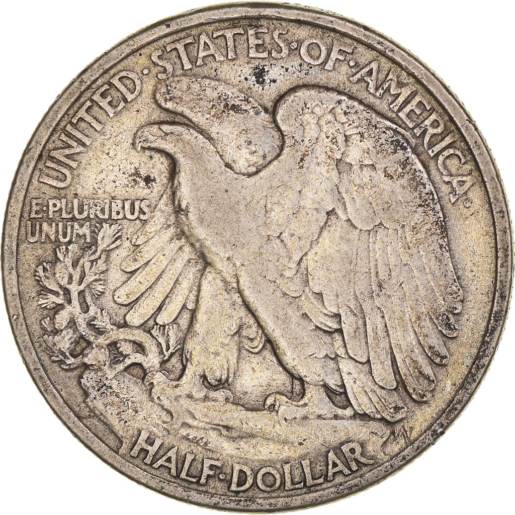 Coin, United States, Walking Liberty Half Dollar, Half Dollar, 1943, U.S. Mint