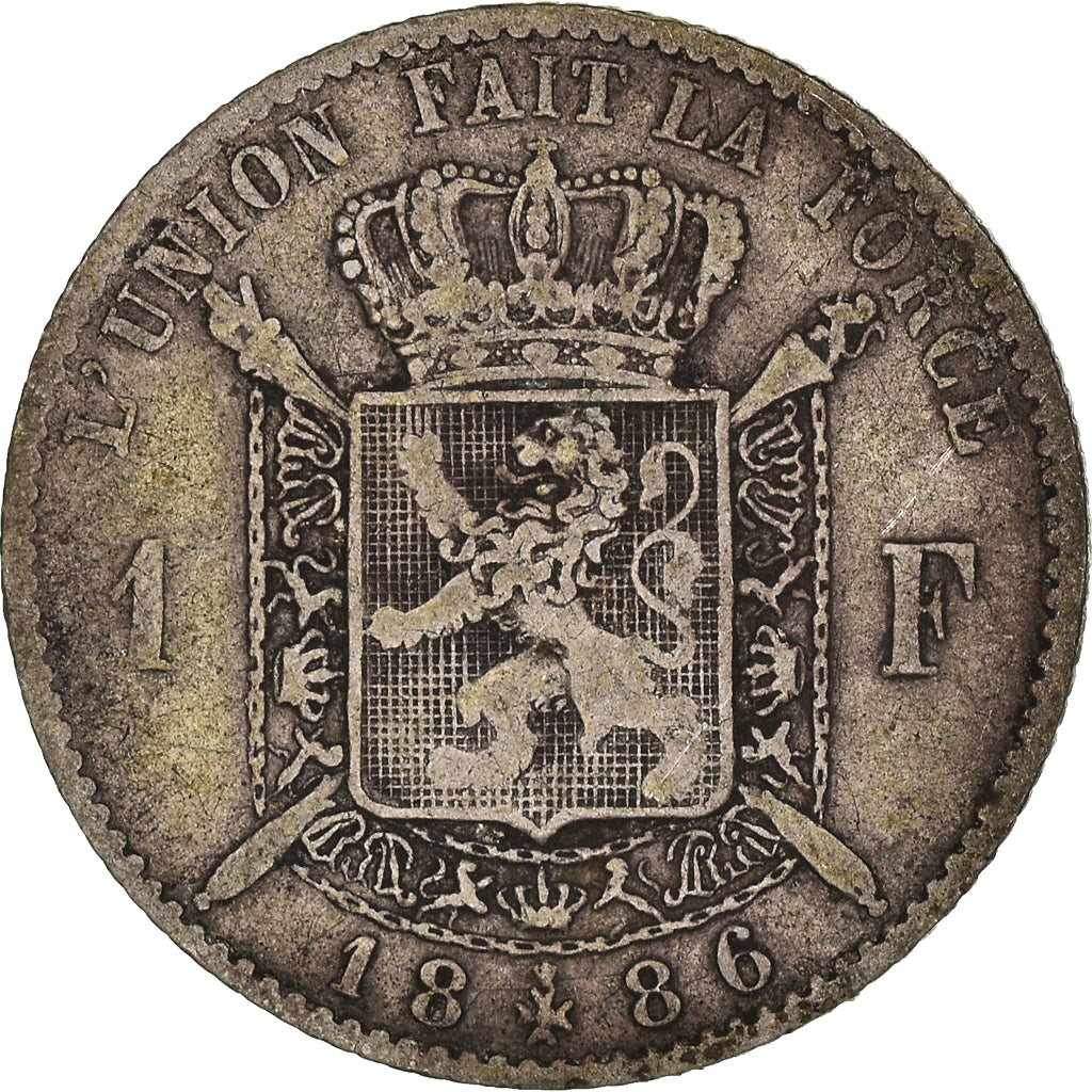 Coin, Belgium, Leopold II, Franc, 1886, VF(30-35), Silver, KM:28.1