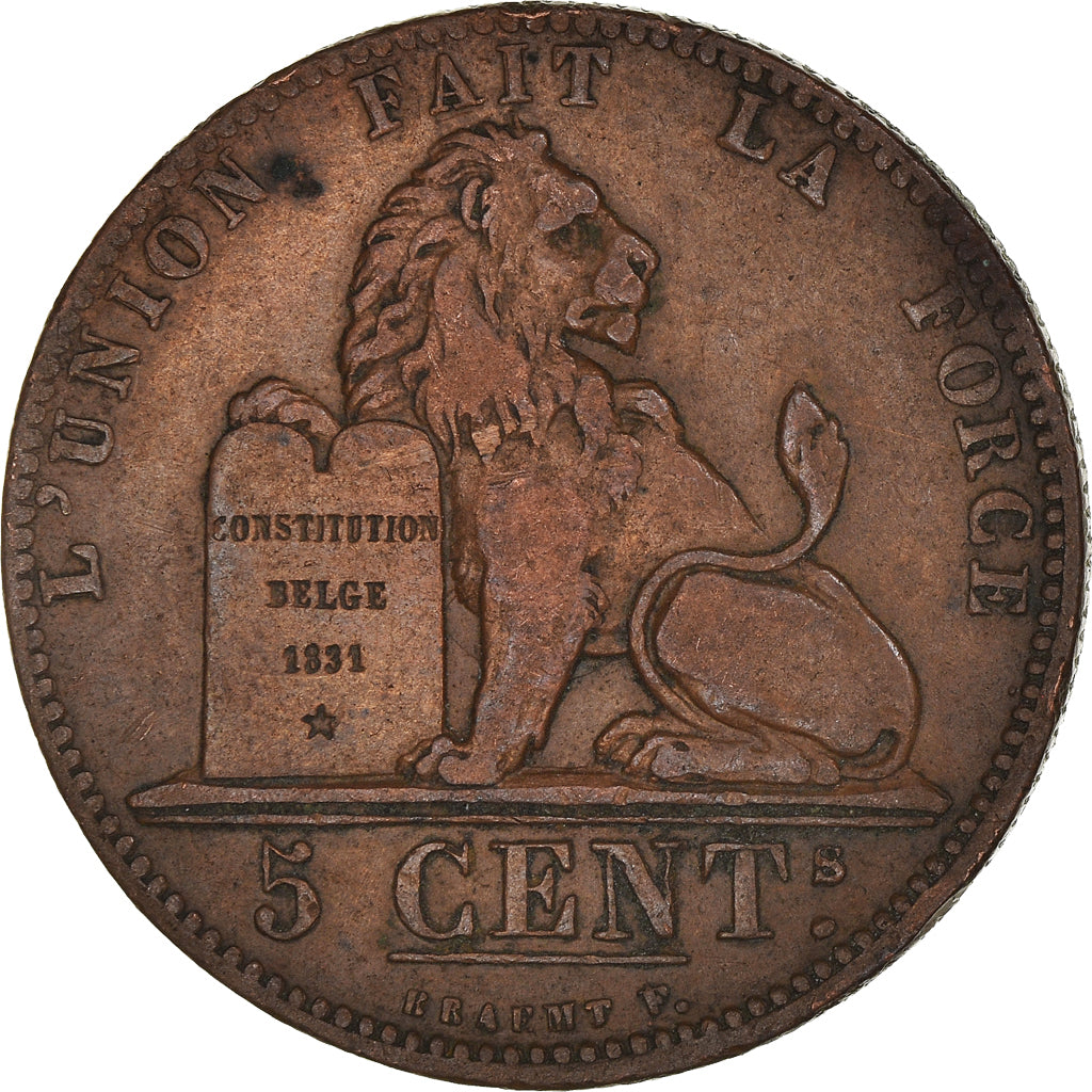 Coin, Belgium, Leopold I, 5 Centimes, 1848, VF(30-35), Copper, KM:5.1