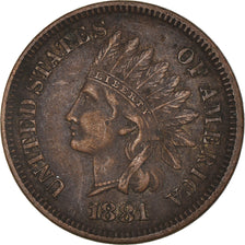Coin, United States, Indian Head Cent, Cent, 1881, U.S. Mint, Philadelphia