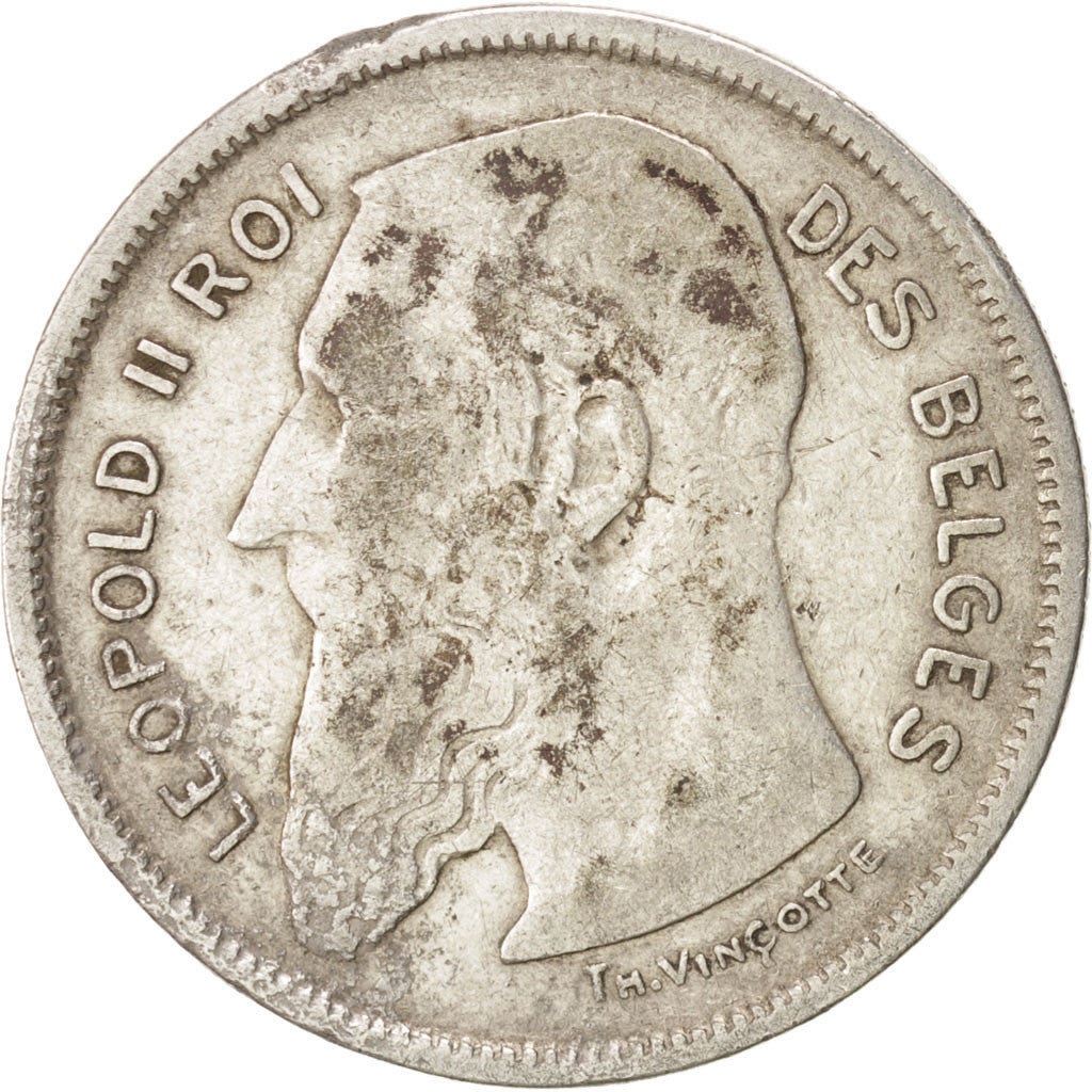 Coin, Belgium, 2 Francs, 2 Frank, 1909, VF(30-35), Silver, KM:58.1