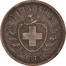 Coin, Switzerland, 2 Rappen, 1875, Bern, EF(40-45), Bronze, KM:4.1