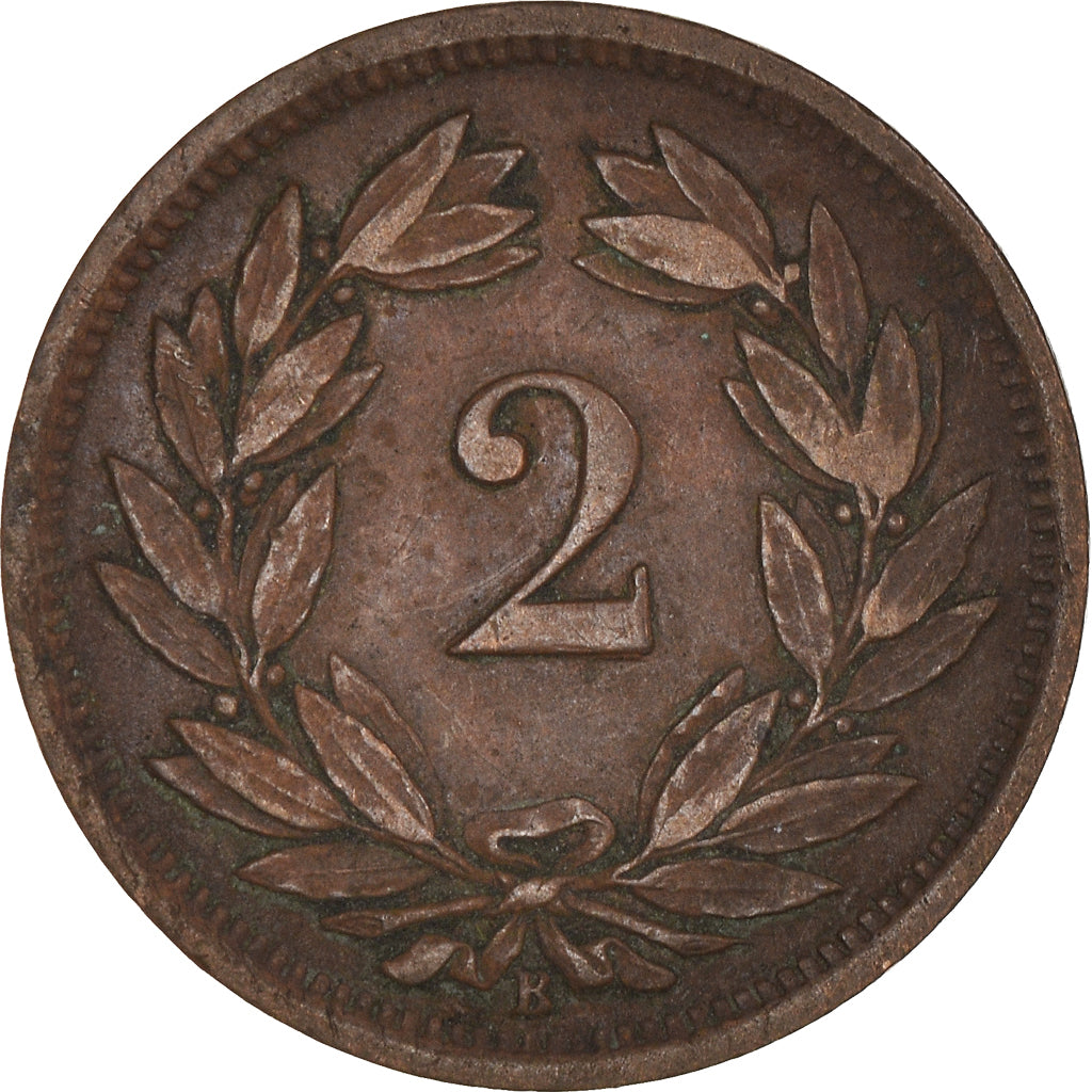 Coin, Switzerland, 2 Rappen, 1875, Bern, EF(40-45), Bronze, KM:4.1
