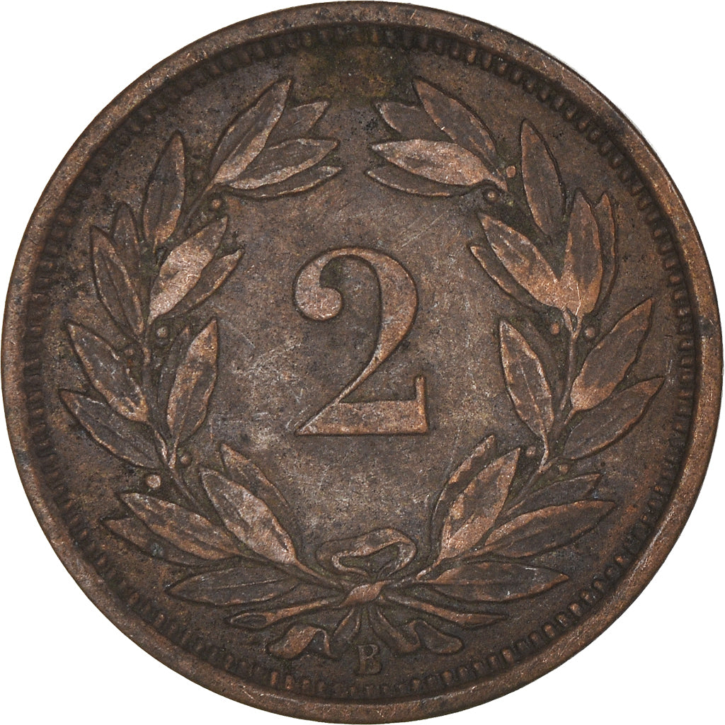 Coin, Switzerland, 2 Rappen, 1879, Bern, EF(40-45), Bronze, KM:4.1