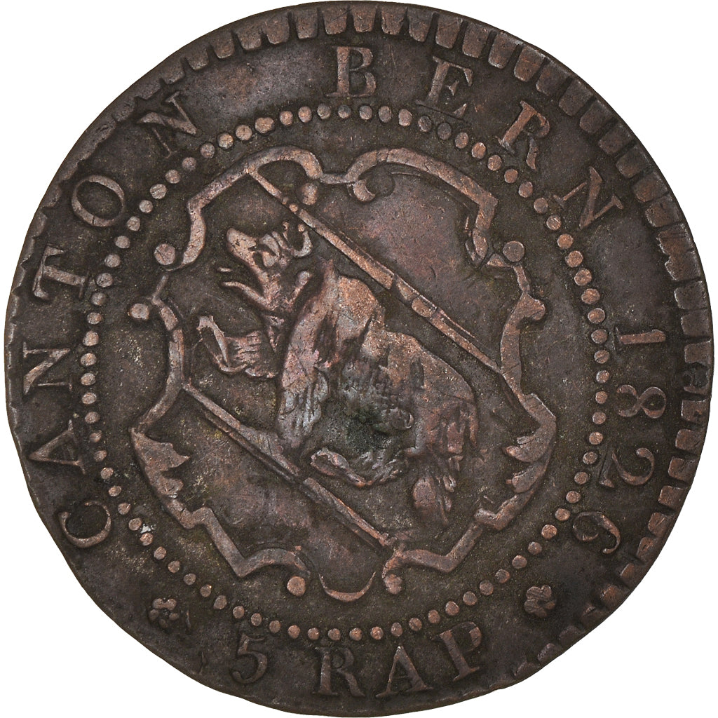 Coin, SWISS CANTONS, BERN, 5 Rappen, 1826, EF(40-45), Billon, KM:192