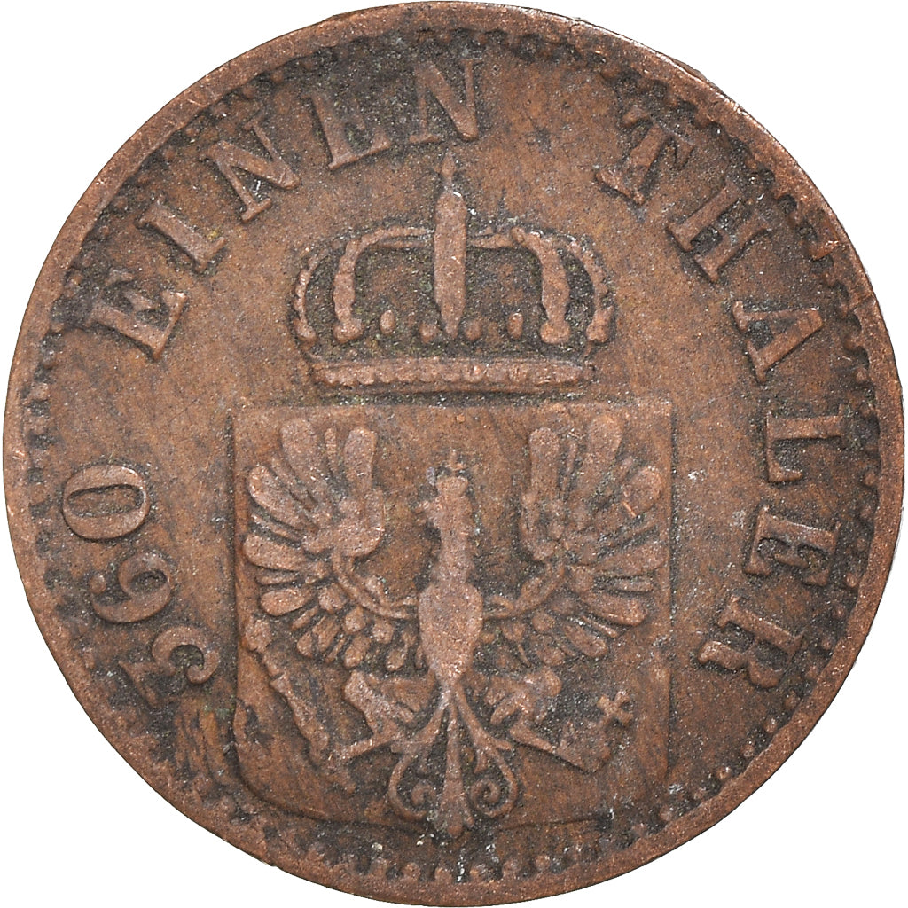 Coin, German States, PRUSSIA, Wilhelm I, Pfennig, 1868, Hannover, VF(30-35)