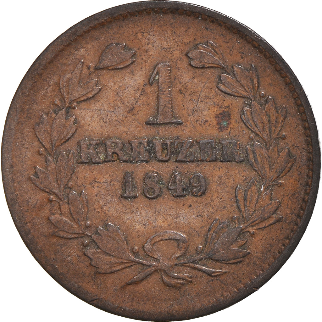 Monnaie, Etats allemands, BADEN, Leopold I, Kreuzer, 1849, TB+, Cuivre, KM:218.2