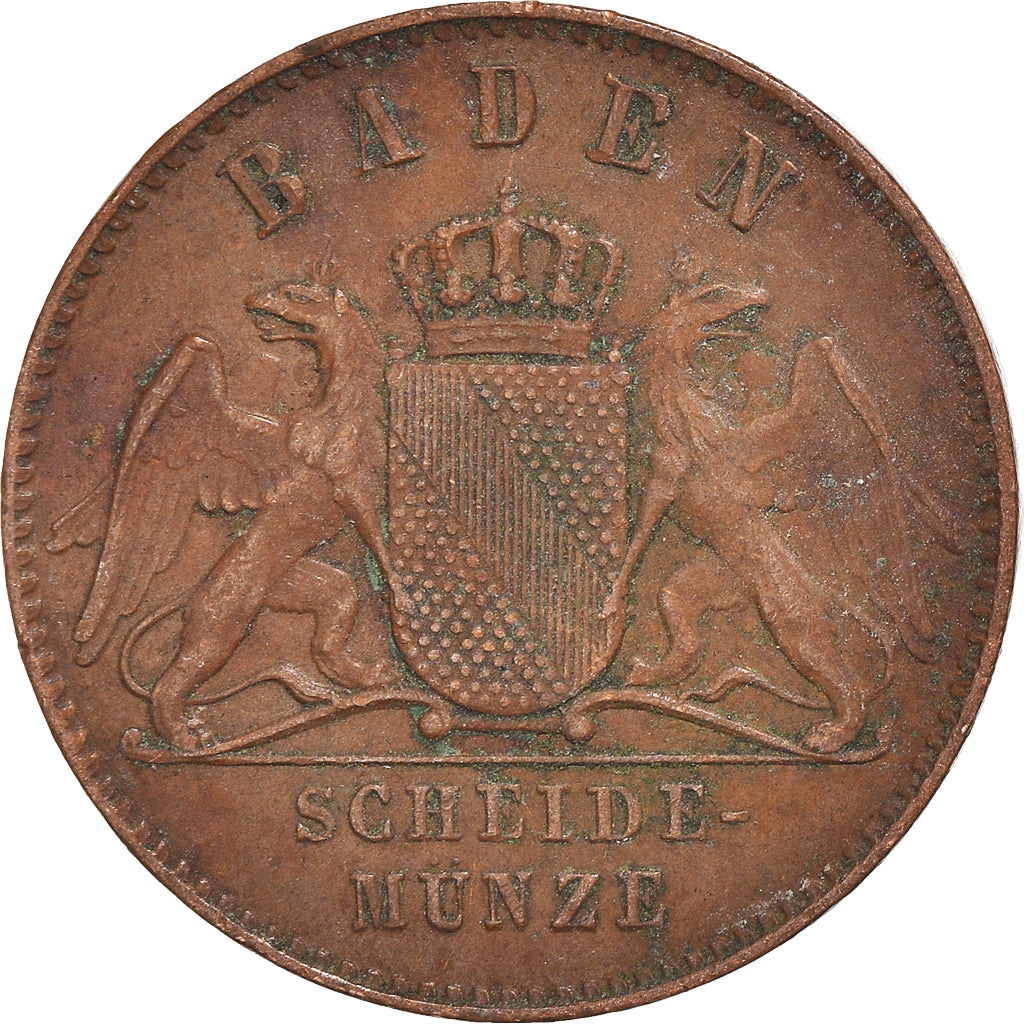 Coin, German States, BADEN, Friedrich I, Kreuzer, 1870, VF(30-35), Copper
