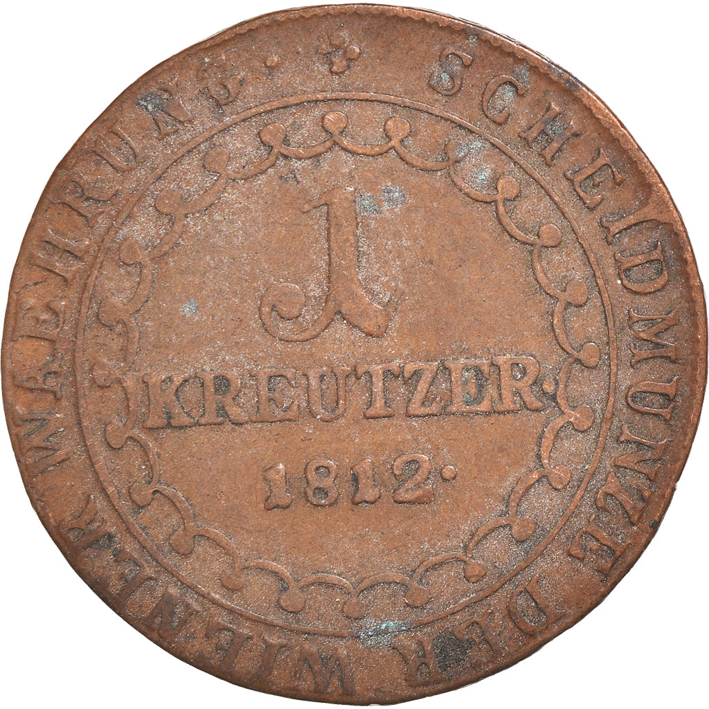 Moneta, Austria, Franz II (I), Kreuzer, 1812, Schmollnitz, MB+, Rame, KM:2112