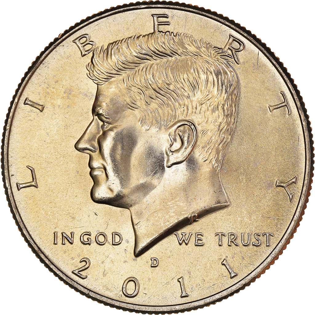Coin, United States, Kennedy Half Dollar, Half Dollar, 2011, U.S. Mint, Denver