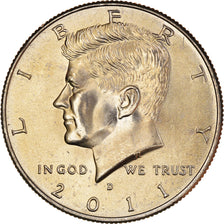 Coin, United States, Kennedy Half Dollar, Half Dollar, 2011, U.S. Mint, Denver
