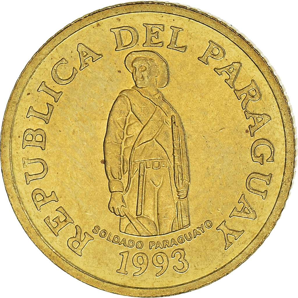 Münze, Paraguay, Beatrix, Guarani, 1993, VZ+, Brass plated steel, KM:192