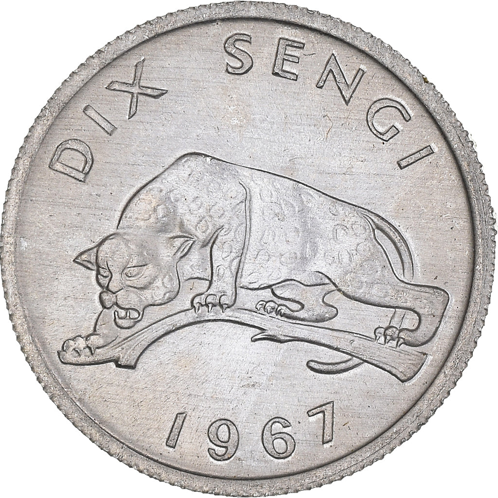 Monnaie, République démocratique du Congo, 10 Sengis, 1967, SUP+, Aluminium