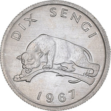 Moneda, CONGO, REPÚBLICA DEMOCRÁTICA DEL, 10 Sengis, 1967, EBC+, Aluminio