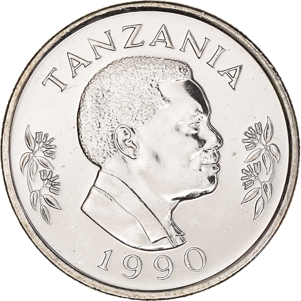 Coin, Tanzania, 50 Senti, 1990, British Royal Mint, MS(60-62), Nickel Clad