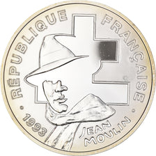 Coin, France, Jean Moulin, Libération, 100 Francs, 1993, BE, MS(65-70), Silver
