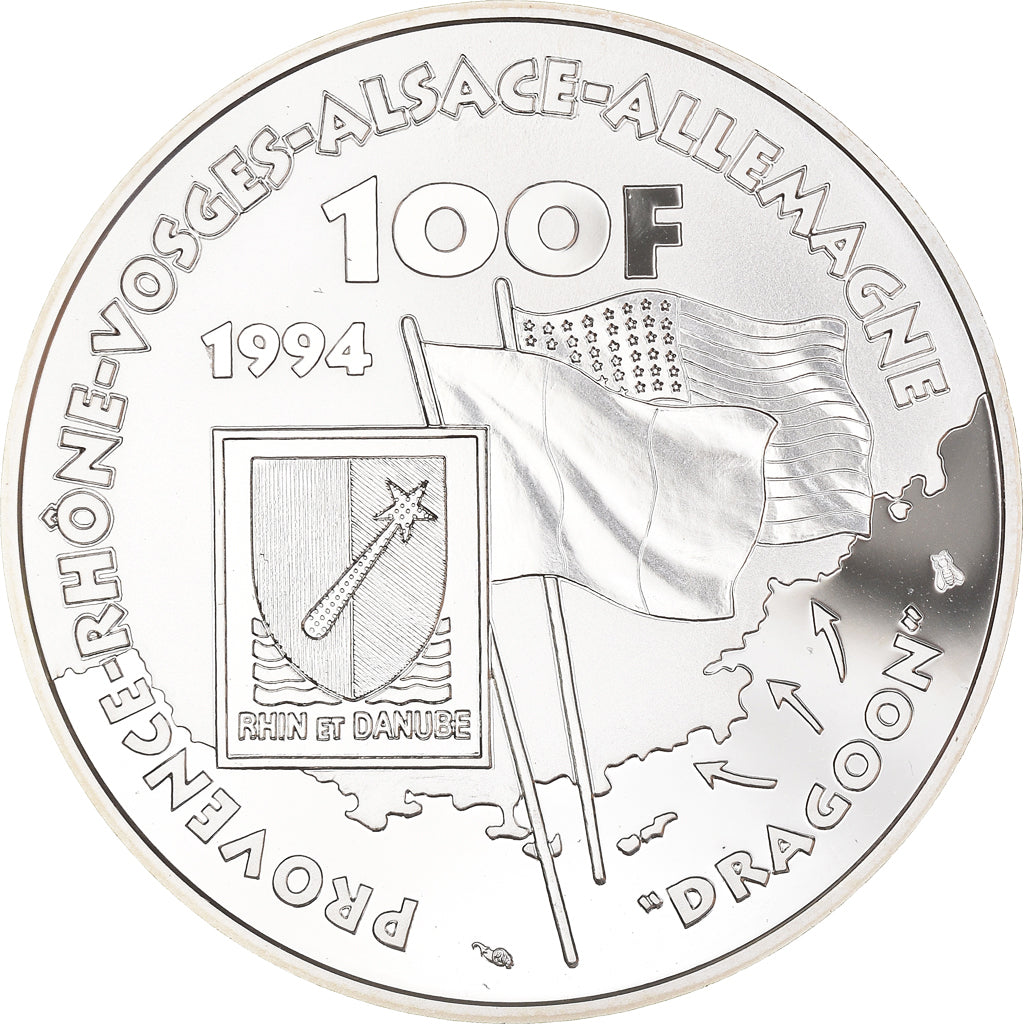 Moneta, Francja, Lattre de Tassigny, 100 Francs, 1994, Paris, Proof, MS(65-70)