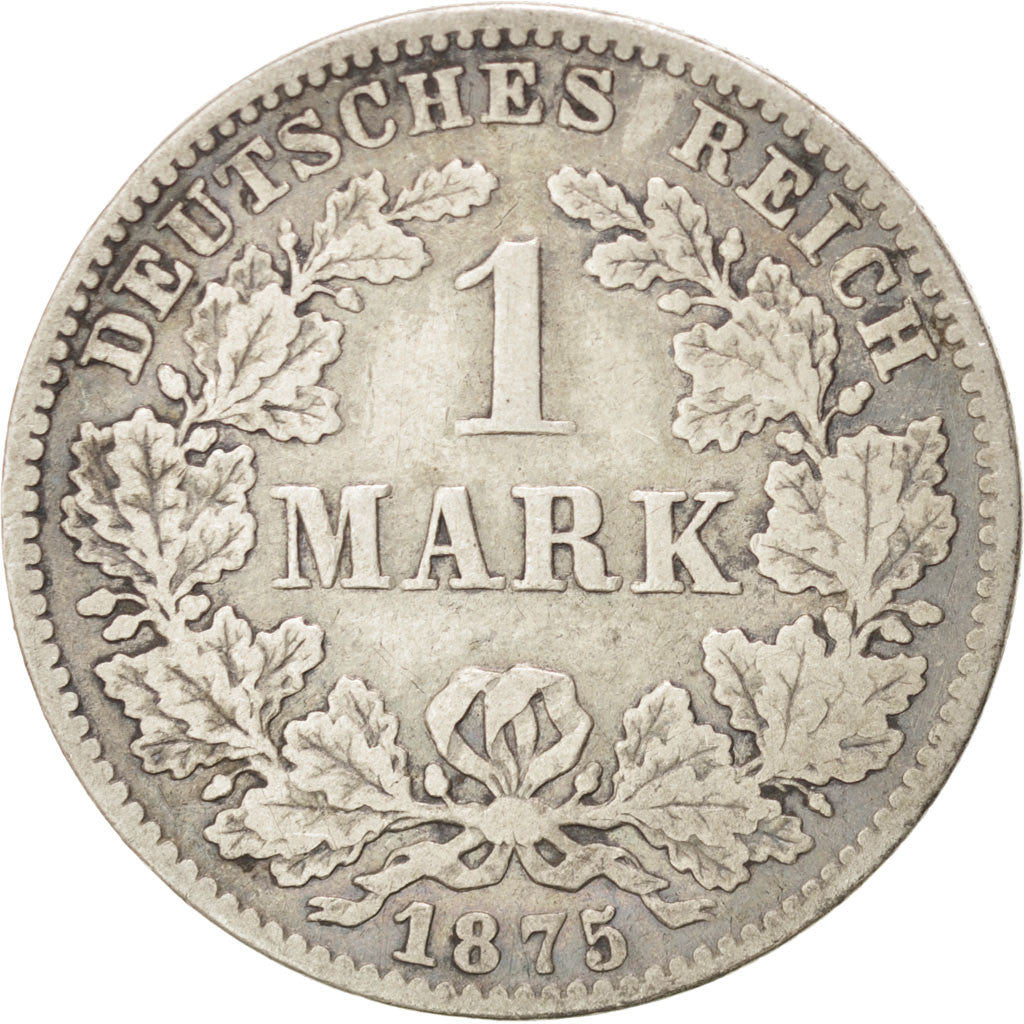 Coin, GERMANY - EMPIRE, Wilhelm I, Mark, 1875, Frankfurt, EF(40-45), Silver