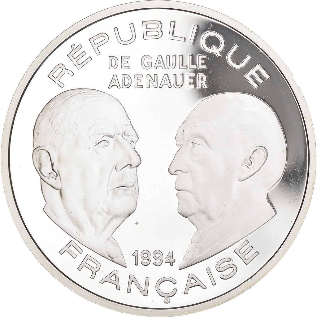 Coin, France, De Gaulle - Adenauer, Libération, 100 Francs, 1994, BE