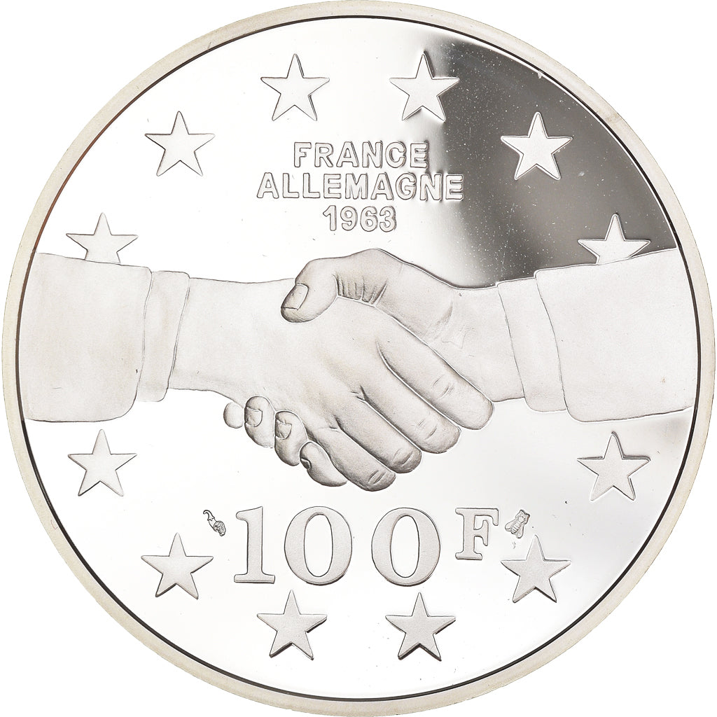 Coin, France, De Gaulle - Adenauer, Libération, 100 Francs, 1994, BE