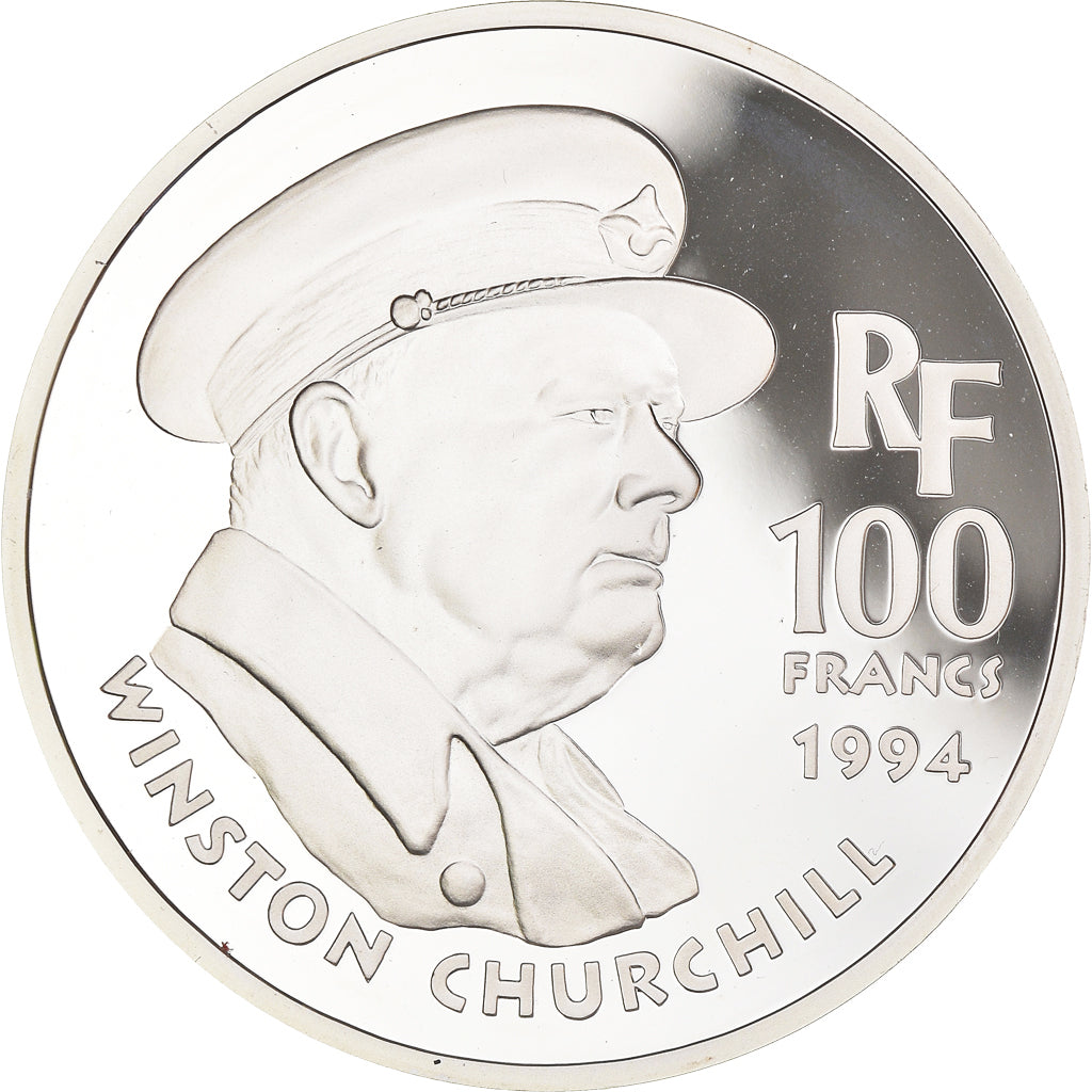 Coin, France, Churchill, Libération, 100 Francs, 1994, BE, MS(65-70), Silver