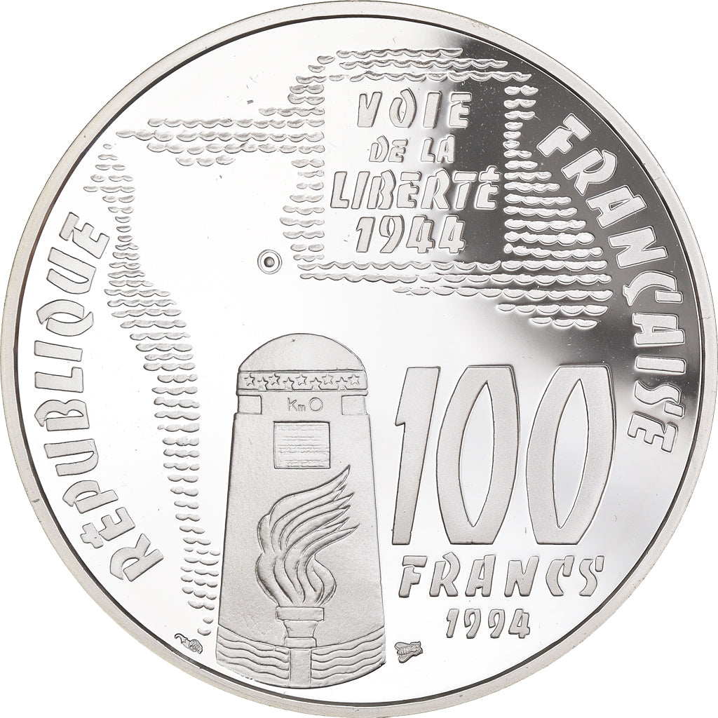 Coin, France, Sainte-Mère-Eglise, 100 Francs, 1994, BE, MS(65-70), Silver