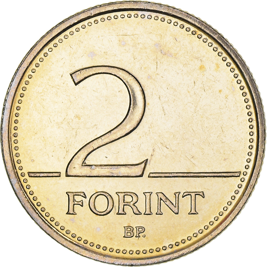 Coin, Hungary, 2 Forint, 1999, MS(60-62), Copper-nickel, KM:693