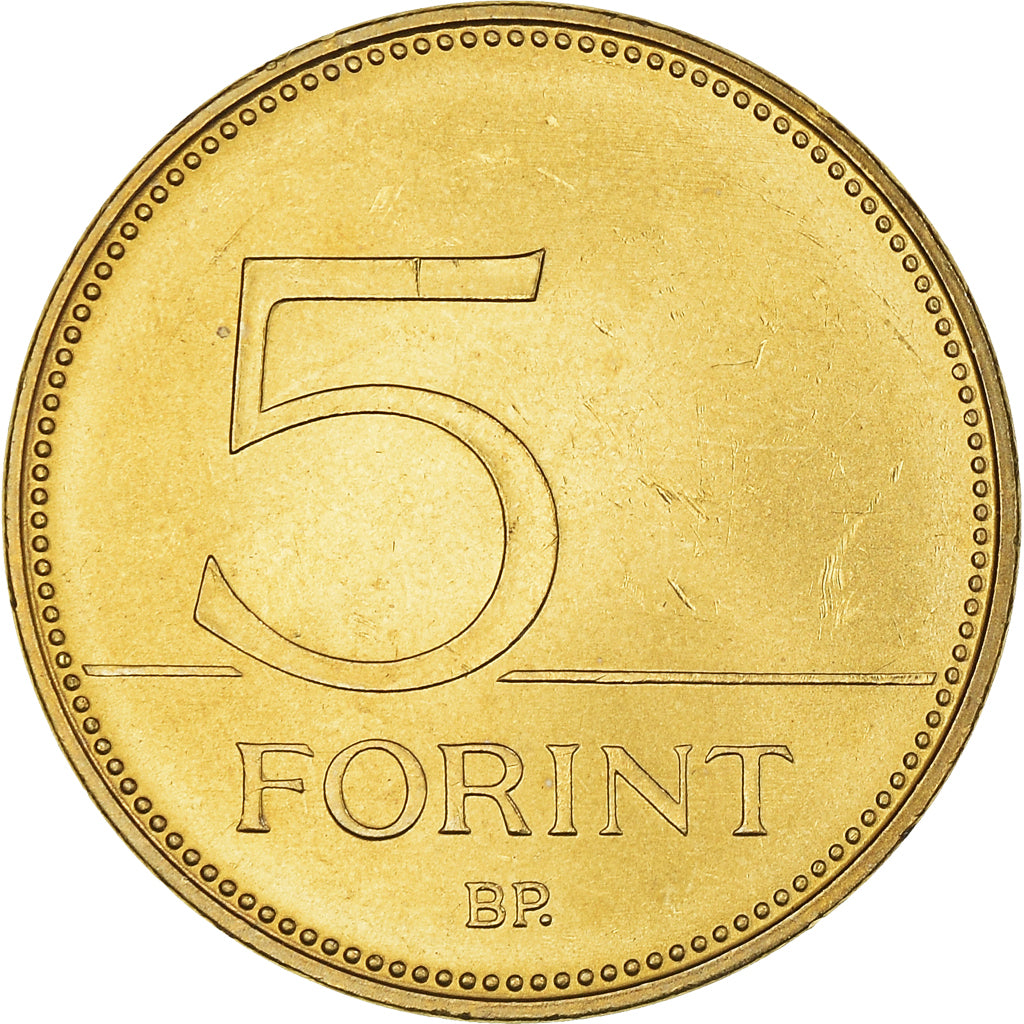 Coin, Hungary, 5 Forint, 2003, Budapest, MS(60-62), Nickel-brass, KM:694