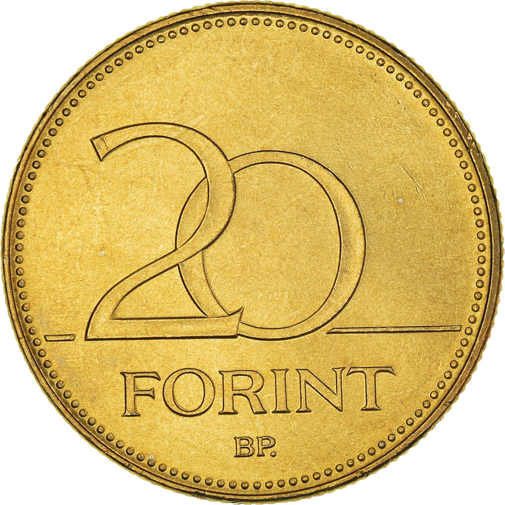 Coin, Hungary, 20 Forint, 1995, Budapest, MS(64), Nickel-brass, KM:696
