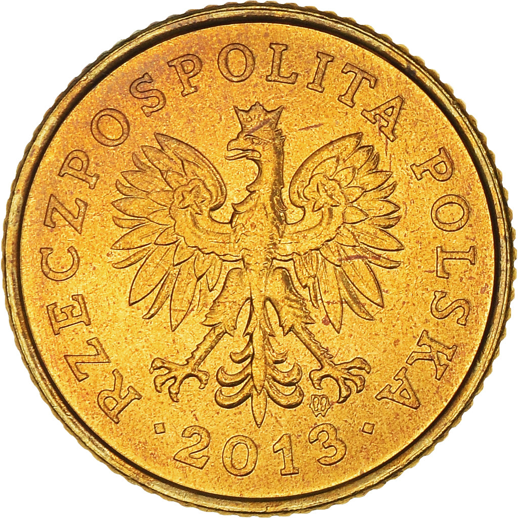 Coin, Poland, Grosz, 2013, Warsaw, MS(64), Brass, KM:276