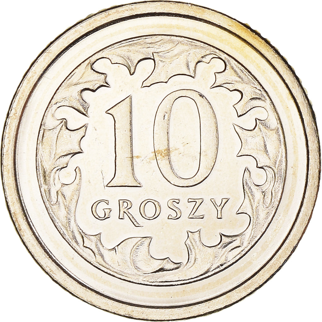 Monnaie, Pologne, 10 Groszy, 2004, Warsaw, SUP+, Cupro-nickel, KM:279