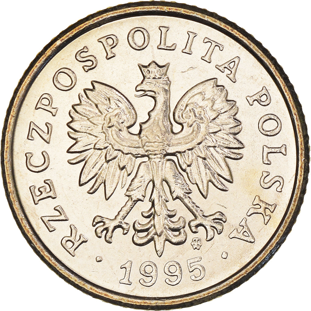 Coin, Poland, 50 Groszy, 1995, Warsaw, MS(60-62), Copper-nickel, KM:281