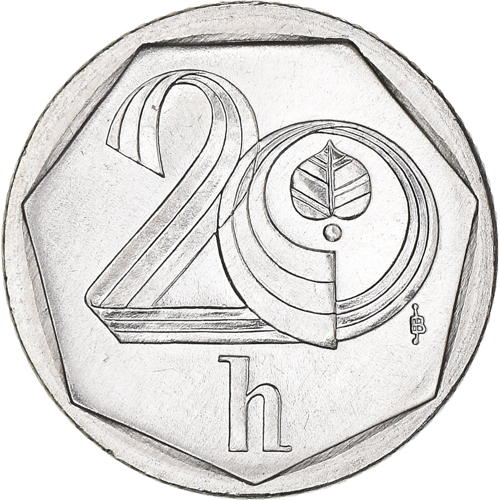 Coin, Czech Republic, 20 Haleru, 1998, Jablonec nad Nisou, MS(63), Aluminum