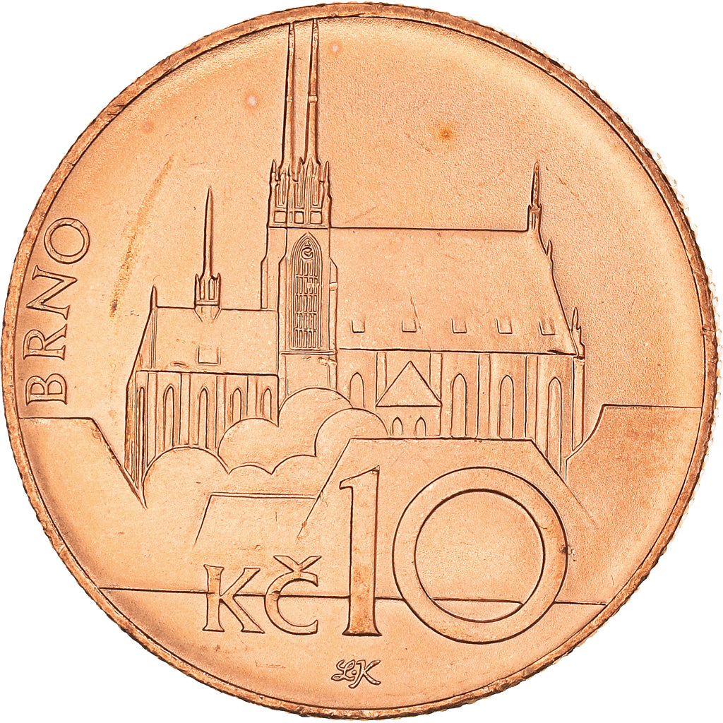 Coin, Czech Republic, 10 Korun, 2014, AU(55-58), Copper Plated Steel, KM:New