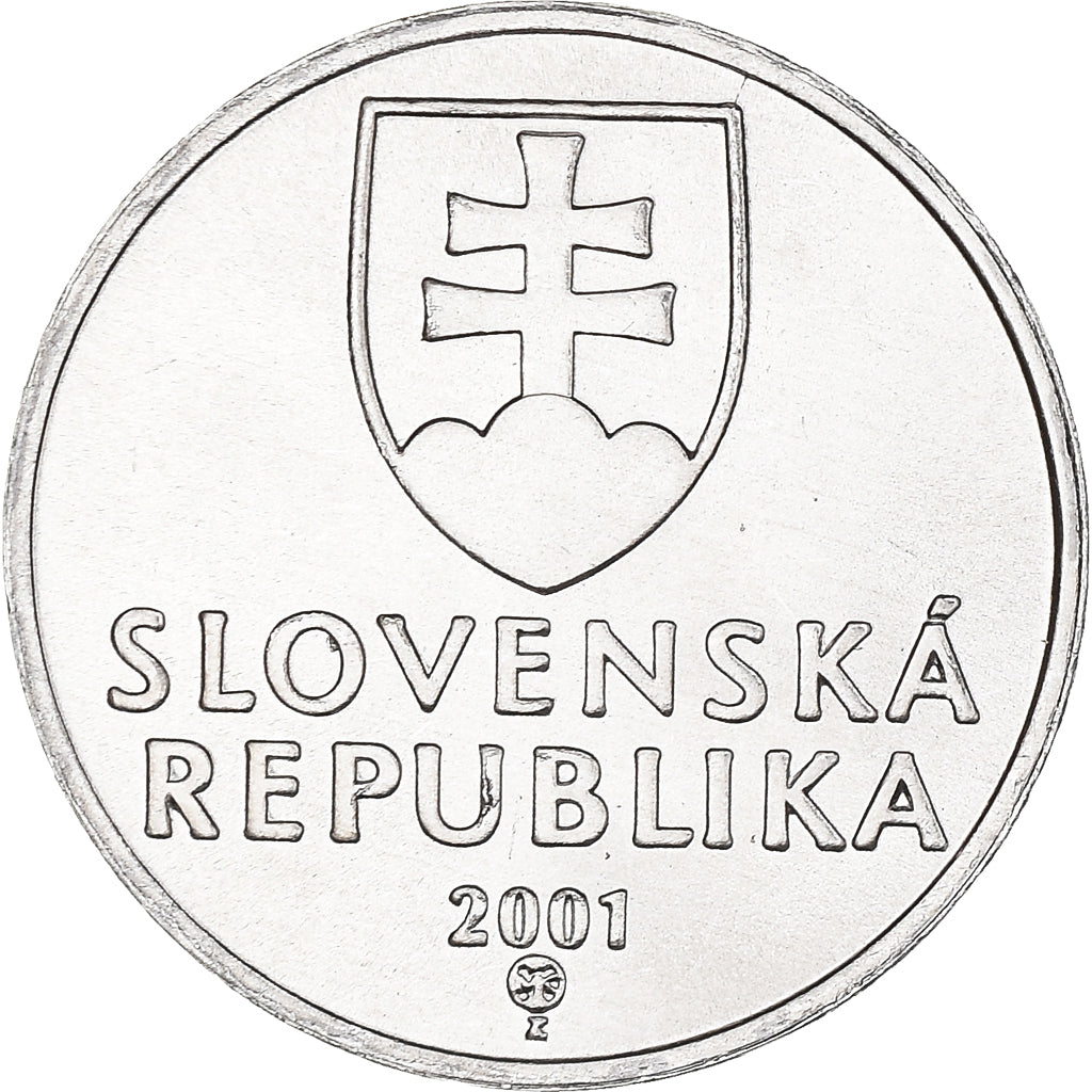 Coin, Slovakia, 10 Halierov, 2001, MS(64), Aluminum, KM:17