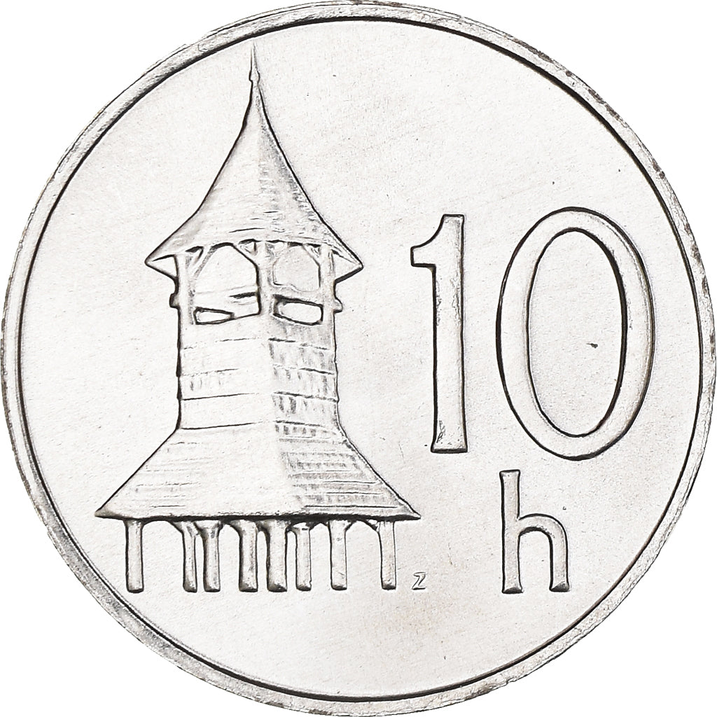 Coin, Slovakia, 10 Halierov, 2001, MS(64), Aluminum, KM:17
