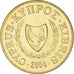 Coin, Cyprus, 2 Cents, 2004, MS(64), Nickel-brass, KM:54.3