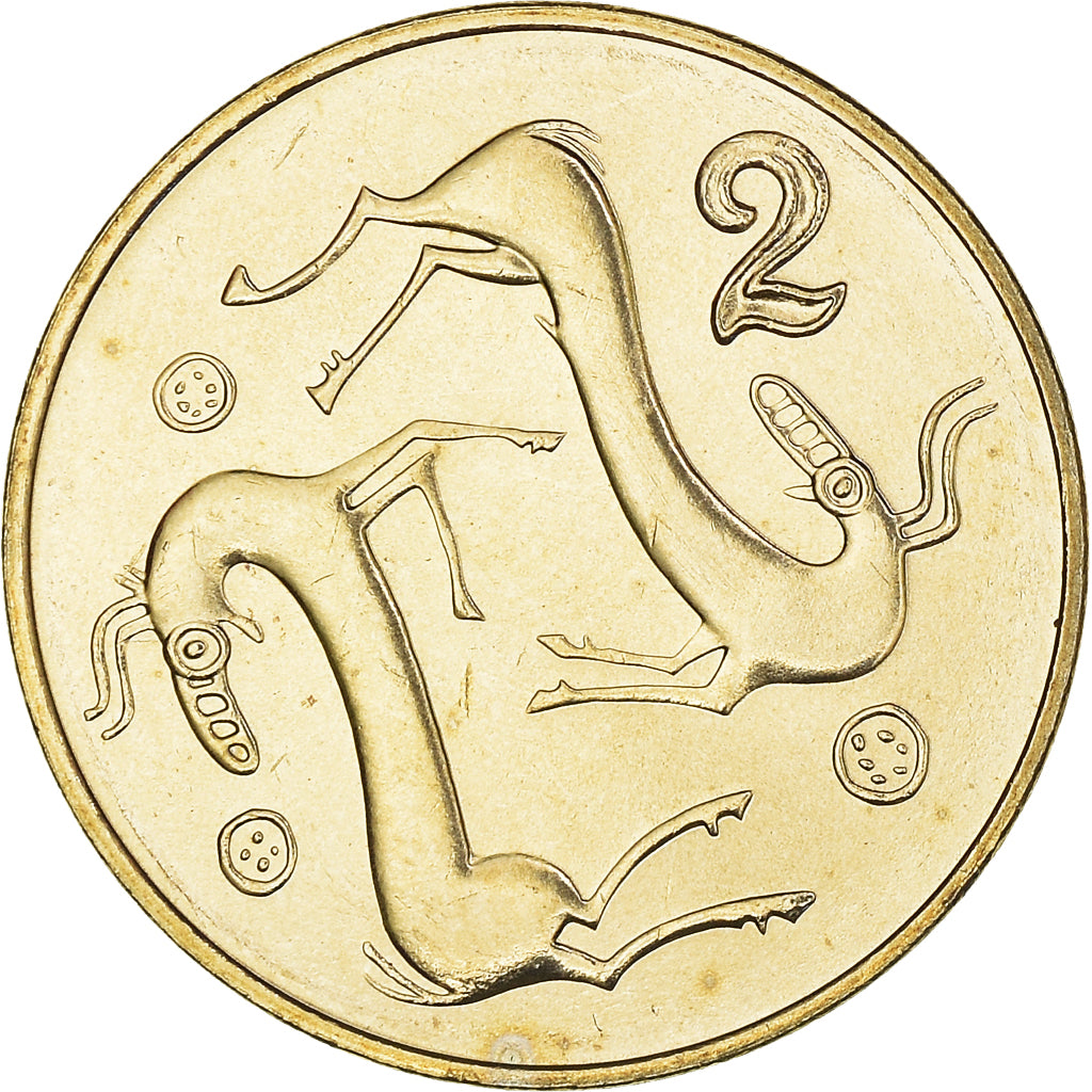 Coin, Cyprus, 2 Cents, 2004, MS(64), Nickel-brass, KM:54.3