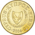 Moeda, Chipre, 5 Cents, 2004, MS(64), Níquel-Latão, KM:55.3