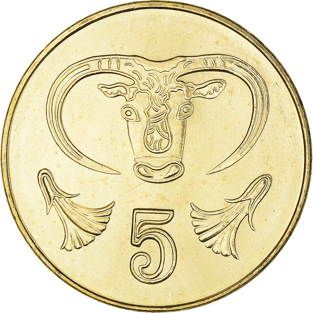 Coin, Cyprus, 5 Cents, 2004, MS(64), Nickel-brass, KM:55.3