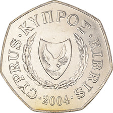 Coin, Cyprus, 50 Cents, 2004, MS(64), Copper-nickel, KM:66